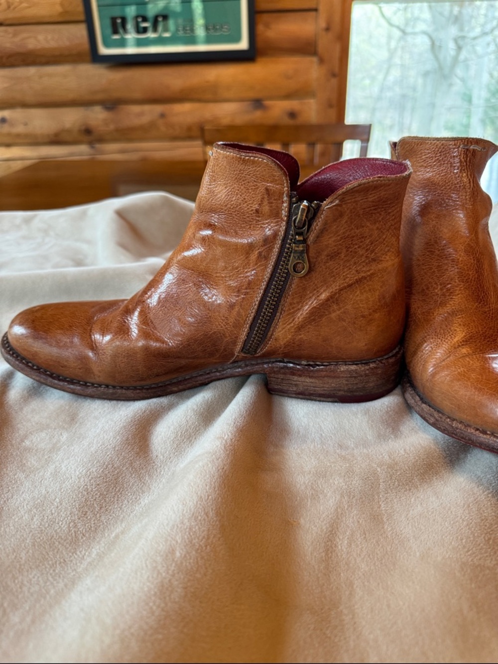 Bed|Stu Yurisa Ankle Boot- Rustic Tan Leather Women’s Size 9 - Picture 7 of 16